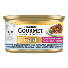  Gourmet Gold Duó élmény 12 x 85 g tengeri hal spenótos szószban macskaeledel