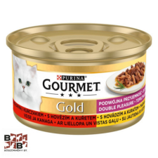 GOURMET Gold Duó Élmény csirkével és marhával nedves macskaeledel macskaeledel