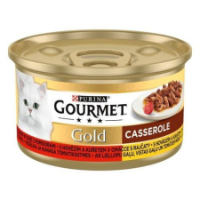  GOURMET GOLD Falatok szószban Lazaccal és csirkével nedves macskaeledel 12x85g macskaeledel