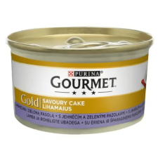  GOURMET GOLD Savoury Cake Báránnyal és zöldbabbal nedves macskaeledel – 85 g macskaeledel