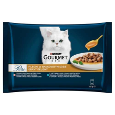 GOURMET PERLE Multipack 4x85g Gravy Delight lazac és tonhal mártásban macskaeledel