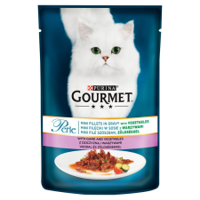 GOURMET PERLE Vaddal és zöldségekkel nedves macskaeledel – 4×85 g macskaeledel