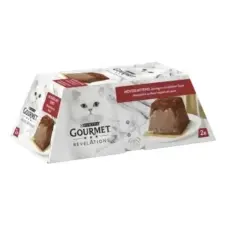 Gourmet REVELATIONS Pastétom Marhával és szósszal nedves macskaeledel 2*57g macskaeledel