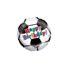 Grabo S.R.L. 45 cm-es fólia lufi focilabda mintával, Happy Birthday! felirattal party kellék