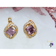  Gracia lila köves kristályköves fülbevaló-18K fülbevaló