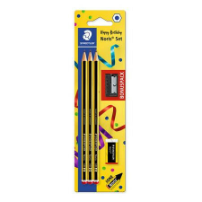 Grafitceruza, HB, hatszögletű, hegyezővel és radírral, STAEDTLER "Noris" ceruza