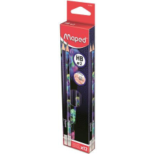 Grafitceruza radírral, HB, háromszögletű, MAPED "Deepsea Paradise", 12 darab ceruza