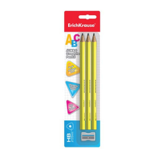 Grafitirón ErichKrause ABC Jumbo 3 db/bliszter + hegyező bliszteres ceruza