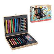 Grafix - Kreatív börönd 33 db - 8 ceruza, 8 filctoll, 8 zsírkréta, 8 festék, 1 ecset - 26x20x4 cm kreatív és készségfejlesztő