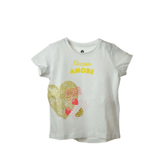  Grain de blé fehér, csillogó baba lány póló – 74 cm