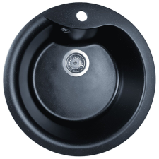  Gránit kompozit konyhai mosogató Metál fekete ELEFANT PREMIUM 480 TURAS mosogatótálca