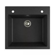 Gránit mosogató EOS Como + dugókiemelő (fekete) mosogatótálca