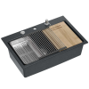  gránit mosogató MARC 110 WORKSTATION Black Metallic