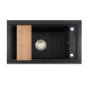  Gránit mosogató Nero Panama + szifon + vágódeszka (szemcsés fekete)
