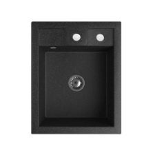  Gránit Mosogató NERO Parma + szifon dugókiemelővel (fekete) mosogatótálca