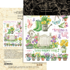 Graphic 45 Grow with Love Kaparós matrica Rub-On Transfers (2 ív) matrica
