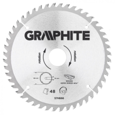 Graphite 57H666 Körfűrészlap Keményfém Fogakkal, 185X30Mm , 48 Fog fűrészlap