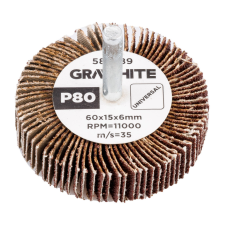 Graphite Csiszolókerék csapos 60x15x6mm, P80 barkácsgép tartozék