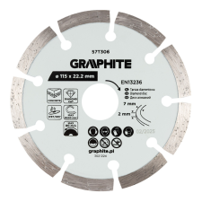Graphite Gyémánt vágókorong 115x22.2mm, szegmenses, száraz és vizes barkácsgép tartozék