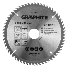Graphite Körfűrészlap keményfém fogakkal, 180x30mm, 60fog barkácsgép tartozék