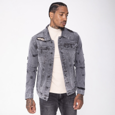  Graphite Slim Fit Denim Jacket - szürke farmerkabát - Méret: S