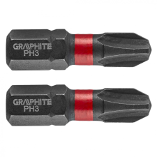 Graphite torziós ütvecsavarozó bit ph3 x 25mm, 2db. barkácsgép tartozék