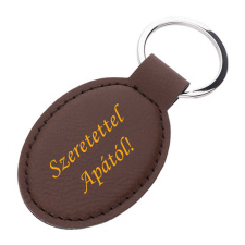 Gravírozható bőr kulcstartó sötét barna egyedi ajándék