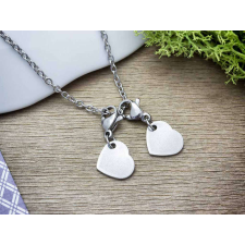 Gravírozható szív charm medál nyakláncon nyaklánc