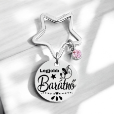  Gravírozott kulcstartó-Legjobb barátnő (tündéres) kulcstartó