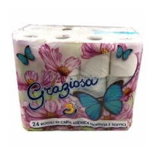 Graziosa 3 rétegű 24 tekercs/csomag toalettpapír (TP3RGRAC24) higiéniai papíráru