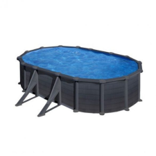 Gre graphite ovális fémpalástos medence, 610 x 375 x 120 cm medence