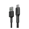 Green Cell PowerStream MicroUSB adatkábel , PD, QC, 30cm, fekete