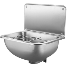 Green Clean Rozsdamentes acél kiöntő, falikút ráccsal, hátlappal, leeresztőszeleppel, szifon nélkül, selyem matt mosogatótálca