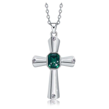 Green cross- Swarovski kristályos nyaklánc - zöld nyaklánc