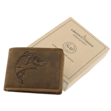 GREEN DEED kis, ponty nyomatos, RFID védett nyelves bőr pénztárca APR102 pénztárca