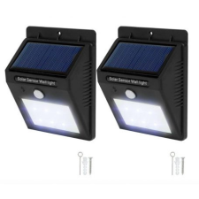 GREEN ENERGY LTD 2 db napelemes mozgásérzékelős fali lámpa 4W 12 SMD LED beépített akkumulátorral mozgásérzékelővel kültéri világítás