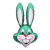  Green Rabbit, Zöld Nyuszifej fólia lufi 36 cm (WP)