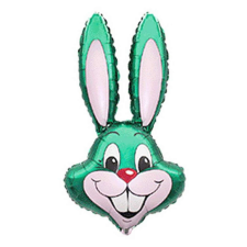  Green Rabbit, Zöld Nyuszifej fólia lufi 36 cm (WP) party kellék