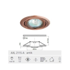  Greenlux álmennyezeti spot lpt.állítható,antik AXL2115-A világítás