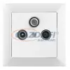 Greenlux GXKP043 Televízió, rádió és szatelit aljzat, végzáró PREMIUM fehér