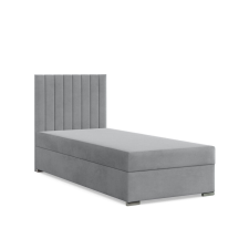 Greensite Agen egyszemélyes ágy, bársony, ágyneműtartóval, szürke ágy és ágykellék