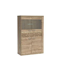 Greensite Natural N-5 vitrin, ribbeck tölgy, (LED-ek nélkül) bútor
