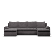 Greensite Tokio U alakú sarokkanapé, 3 ágyneműtartóval, kordbársony, univerzális oldal, szürke bútor