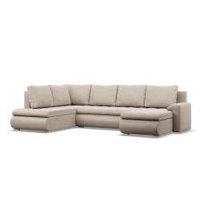 Greensite Tokio U sarokkanapé, 3 ágyneműtartóval, bársony, baloldali, bézs bútor