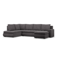 Greensite Tokio U sarokkanapé, 3 ágyneműtartóval, kordbársony, baloldali, szürke bútor