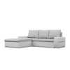 Greensite Toronto sarokkanapé, 2 ágyneműtartóval, fonott + műbőr, baloldali, szürke - fehér
