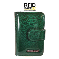 Gregorio RFID védett, zöld, brillant mintás, kis, két oldalas pénztárca PT-115