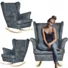  Grey Hintaszék Szárnyas Háttámlával, Ökológiai Bőr, Ari Skandináv Stílus, Family Furniture
