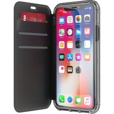 GRIFFIN Survivor Clear Wallet Apple iPhone X / XS Flip Bőrtok - Átlátszó/Fekete tok és táska