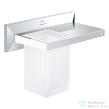 Grohe ALLURE BRILLANT fali pohártartó polc üveg pohárral,króm 40906000 bútor
